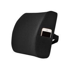 AUTORUN 汽車記憶泡沫腰墊可放手機, 黑色, 1個