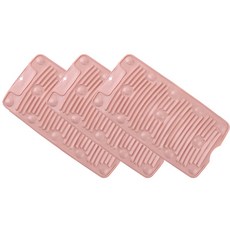 可折疊吸盤式矽膠迷你手洗搓衣板, 粉紅色, 3個