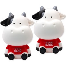 POPO FANCY 乳牛造型存錢筒, 紅色的, 2個