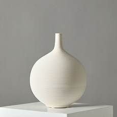 Marsh Marigold 條紋經典陶瓷花瓶 C, 白色