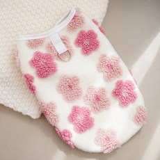 Artipet 寵物保暖毛絨綴飾牽引背心, 1個, 粉色花朵