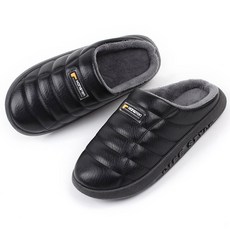 HanGTen 男式毛皮內襯加厚冬季拖鞋 2.5cm DT3357, 黑色的, 250