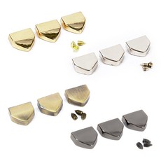 brand yarn 皮包裝用鎖扣組 13mm 4款 各3入, 1套, 金、銀、古董、黑鎳