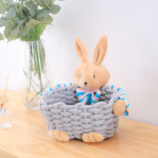 SAERON 슈에뜨 다용도 수납바구니 (토끼 그레이 S), 1개