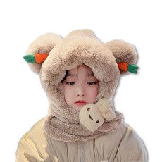 KIZTREE 女童防寒兔子帽保暖圍巾 DM-157