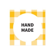 D&Paper 黃色格紋手工方形貼紙, 混合色, 100個