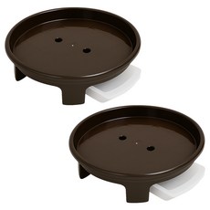 sixfarmers 堅固優質抽屜式接水盤型圓形花盆底盤, 2個, 陶器色 3號