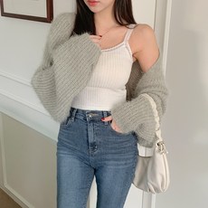 Chic Black 女款 Hannanil 安哥拉毛針織基本款短版罩衫 cpcd2820k38