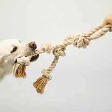 LuckyPetter 狗狗大型犬拔河遊戲玩具, 米色