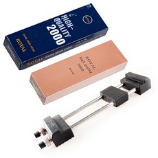 Royal 2000番磨刀石 + Zeus 橡膠磨刀石底座套組, 1套
