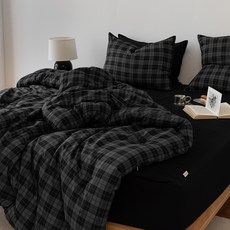 Pickend 格紋布拉格玉米棉薄被 枕頭套