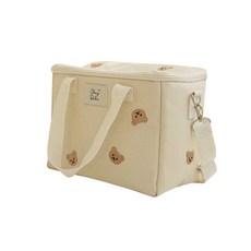 Chez bebe 保冷袋, 熊圖案, 手提/肩背, 25 x 20 x 13cm, 象牙白色