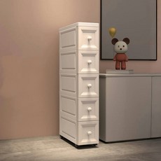 Roomxyd 縫隙移動式纖薄收納櫃 5層, 1個, 白色