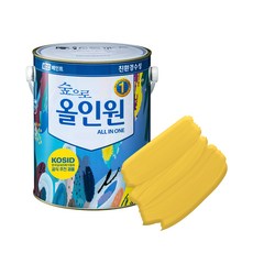 KCC 숲으로 올인원 다용도 페인트 수성 반광, 황색, 4L, 1개