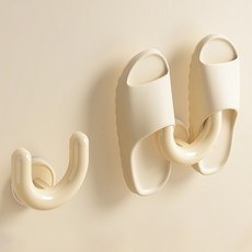 Alleophom 吸盤式U型拖鞋鞋架 10.8 x 10.9 cm, 2個, 奶油色