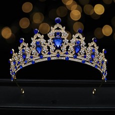 Estella 自助婚紗頭飾配件 sng877, 金藍色, 1個