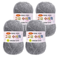 Yarna 100g 大容量高級菜瓜布編織線 4入 + A款印刷圖案 8種組合, 151 淺灰色, 1套