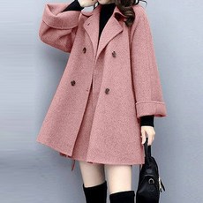 구디프 우먼즈 릴리 모직 코트 앤 A라인 스커트 정장 출근룩 겨울 투피스 세트