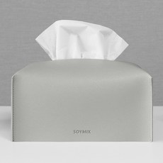 소이믹스 사피아노 가죽 호텔 룸 티슈 케이스 커버, 스톤그레이
