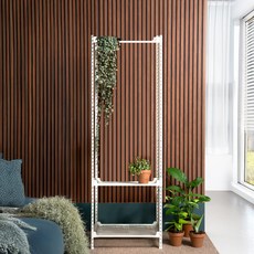 아임랙 조립식 철제 녹방지 화분선반 슬림랙 600 x 400 x 1800 mm + 휨방지보강대 3p 세트, 크림화이트, 3단