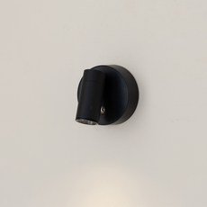 히트조명 LED 팔로스 직부겸용 부착식 충전형 디밍 무선 벽등 3W F31046BK, 블랙