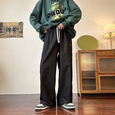 DM 남성용 사이드 로고 와이드 팬츠