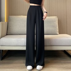 Lalatina 女款 Corin 高腰柔軟涼感寬褲