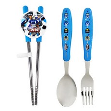 LE BARN 孩童衝鋒戰士圖案學習筷+叉子+湯匙, 混色, 3種餐具(學習筷+湯匙+叉子)