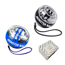 怪獸球手腕運動陀螺勁力球 2件組, 黑色, 藍色