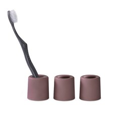 矽膠牙刷剃須刀架, 暖棕色, 3個
