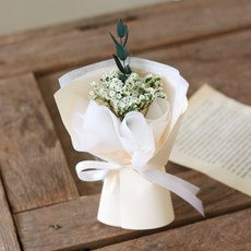 ScentBasket 納骨塔迷你永生花束, 銀葉菊 奶油色