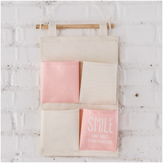 Magor壁掛式收納口袋整理箱, 粉色