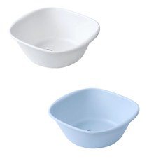 MONACO OLIVE La Pastel 方形臉盆2件組 小型, 1套, 白色, 天藍色