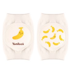 Yomilock 蔬果印花學步護膝組 左腳款+右腳款, 香蕉款, 1組