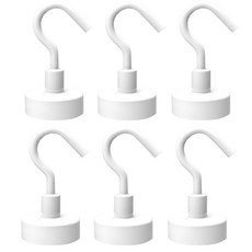 DADA 超強力釹 16mm 掛鉤磁鐵, 6個, 白色