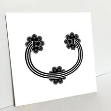 HTP 傳統圖案磁磚鑄鐵半閉櫃提把 K1017 5111, 1個