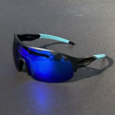 gabin 完美貼合小臉的堅固風格號角運動太陽眼鏡 G101 + 360度鼻墊度數夾組, C3+藍色鏡面+黑色