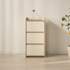 베이지메이트 콘티 슬림 모듈 3단 서랍장 400 방문설치, 아이보리우드, 3개