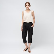 CARET 女款涼感七分褲 黑色 口袋