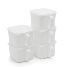 多用途手提密封罐 白色, 1400ml, 5個