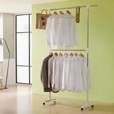 不鏽鋼移動式衣架 NT-1001, 白色的