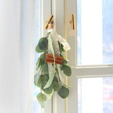 ScentBasket 自然花環掛飾 懸掛尤加利刷型掛飾 35cm, 混合色