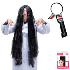 PARTYSHOW 大鬼假髮 + 搞怪刀子髮箍組合, 1套, 混合色