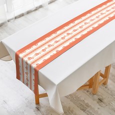 마켓에이 다이닝 패턴 테이블러너, C화이트코랄, 30 x 180 cm, 1개