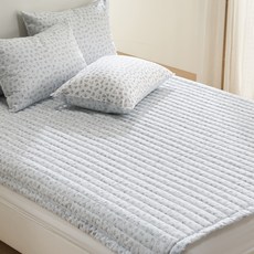gBEDDING Flowerholic 60支棉壓紋印花床墊+棉被+枕頭, 灰色的