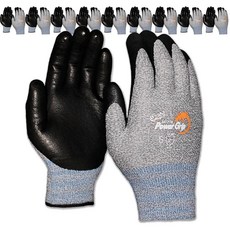 핸드맥스 파워그립스페셜 멜란지사 NBR 반코팅 장갑 양손세트 S, 그레이, 10세트