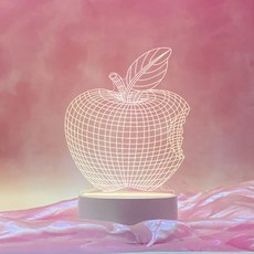LED 무드등 감성 인테리어 3D 조명 Warm 사과, 혼합색상