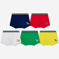 Uni FRIend 男童款恐龍印花素色四角內褲 5件組