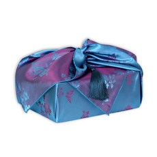 Happytool 蝴蝶印花餐盒包巾+吊飾 藍色, 1套