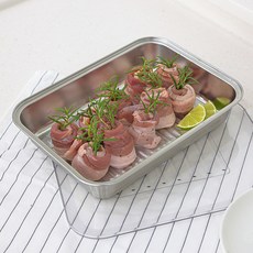 不銹鋼方形托盤 壞 含蓋套裝, 托盤+蓋子, 1組